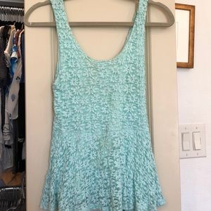 Floral Eyelet Peplum Top